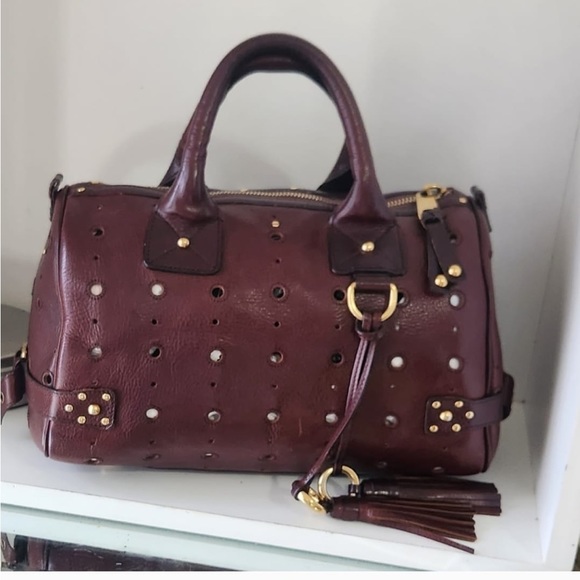 Like New!Marc Jacob's ( Made in Italy), Laser Cut Brigittte Brown Satchel bag - Picture 9 of 14